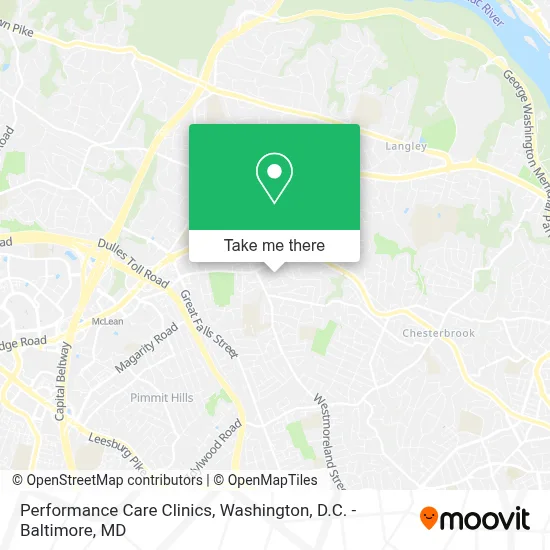 Performance Care Clinics map