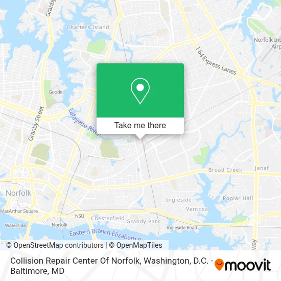 Collision Repair Center Of Norfolk map