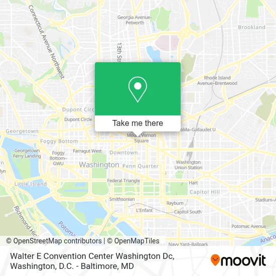 Walter E Convention Center Washington Dc map