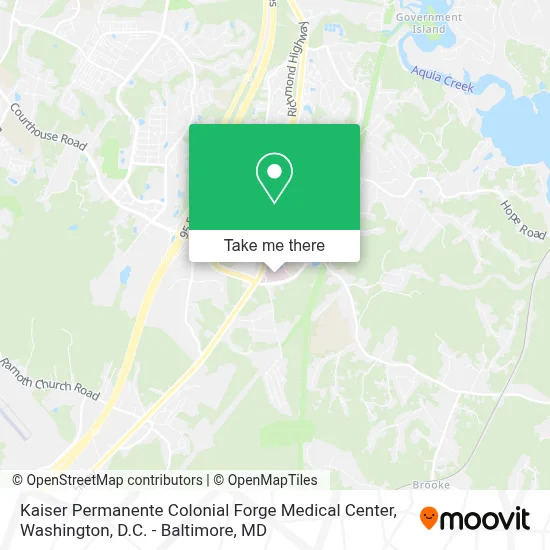 Kaiser Permanente Colonial Forge Medical Center map