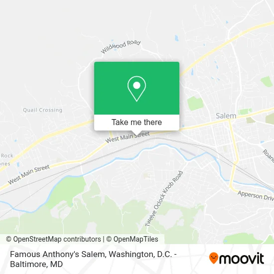 Famous Anthony's Salem map