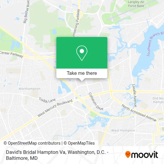 David's Bridal Hampton Va map