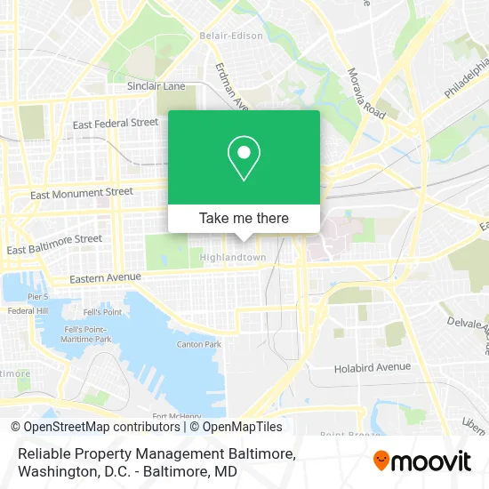 Reliable Property Management Baltimore map
