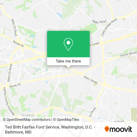 Ted Britt Fairfax Ford Service map
