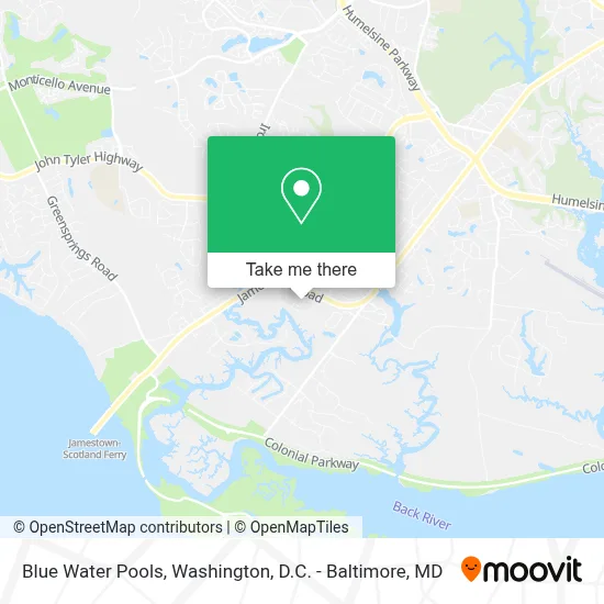Blue Water Pools map