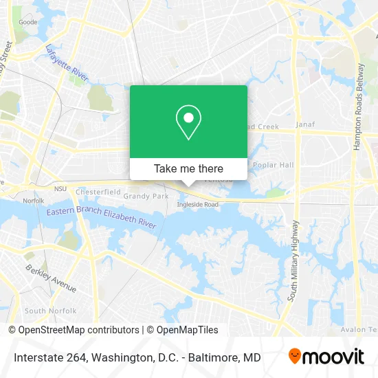 Interstate 264 map