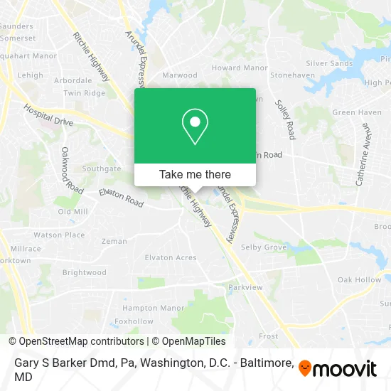 Gary S Barker Dmd, Pa map