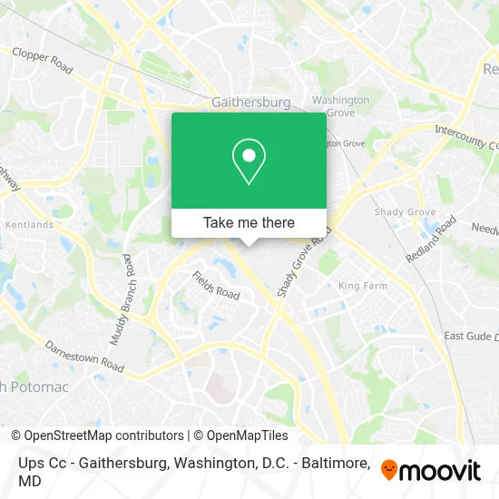 Ups Cc - Gaithersburg map