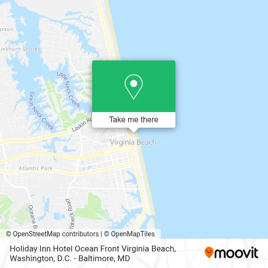 Holiday Inn Hotel Ocean Front Virginia Beach map