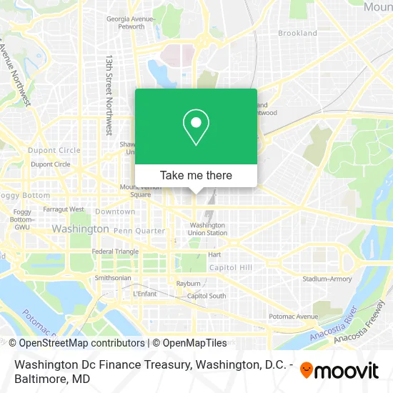 Washington Dc Finance Treasury map