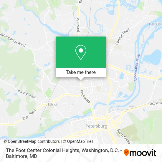 The Foot Center Colonial Heights map
