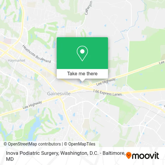 Inova Podiatric Surgery map