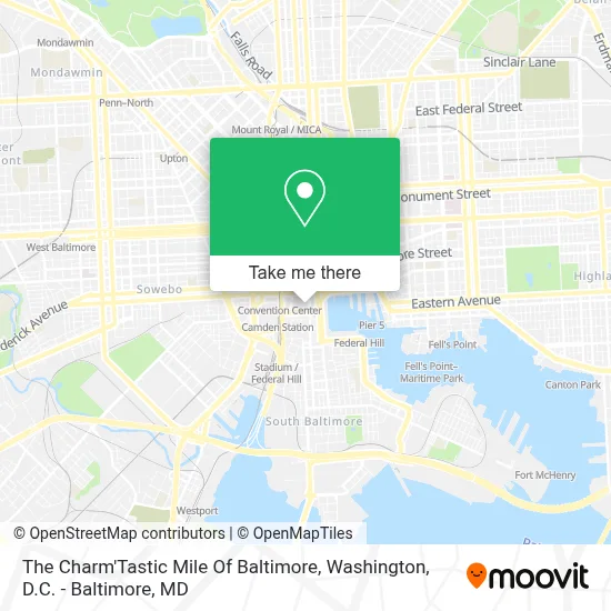 The Charm'Tastic Mile Of Baltimore map