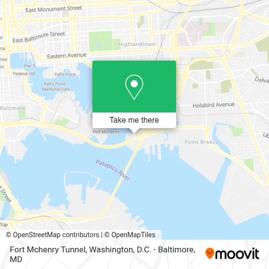 Fort Mchenry Tunnel map