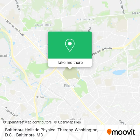 Baltimore Holistic Physical Therapy map