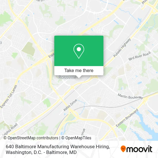 640 Baltimore Manufacturing Warehouse Hiring map