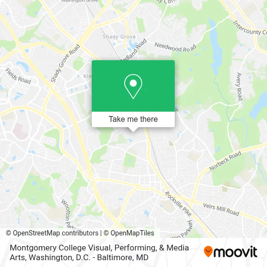 Montgomery College Visual, Performing, & Media Arts map
