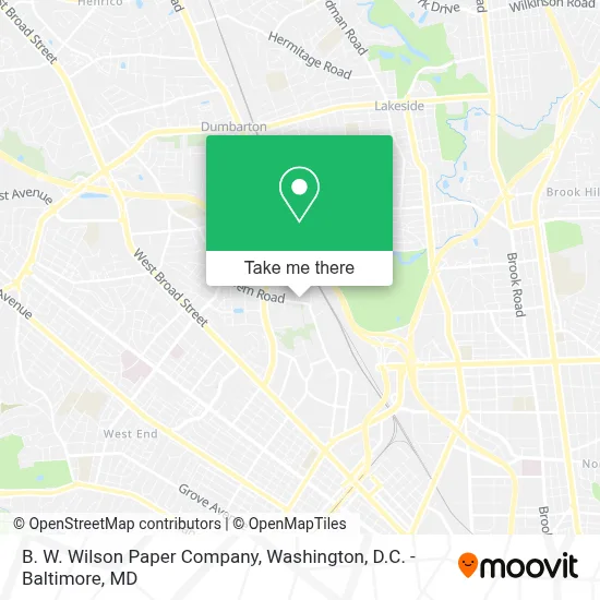 B. W. Wilson Paper Company map