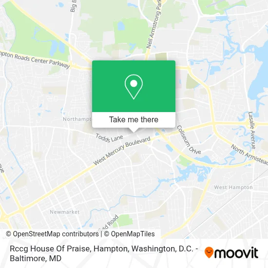 Rccg House Of Praise, Hampton map