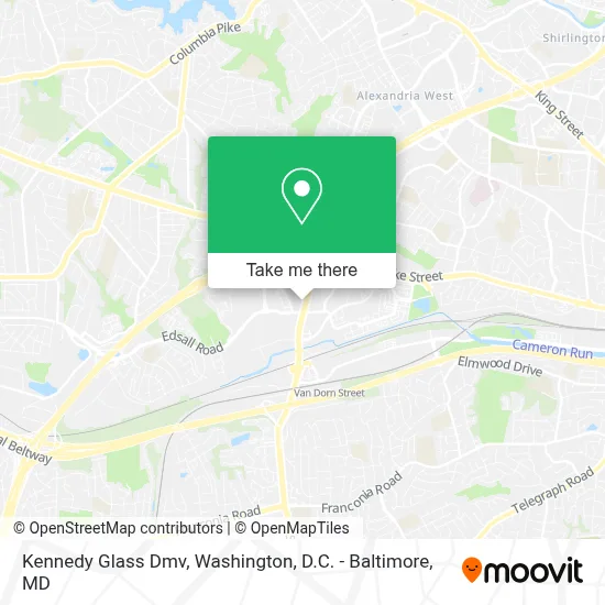 Kennedy Glass Dmv map