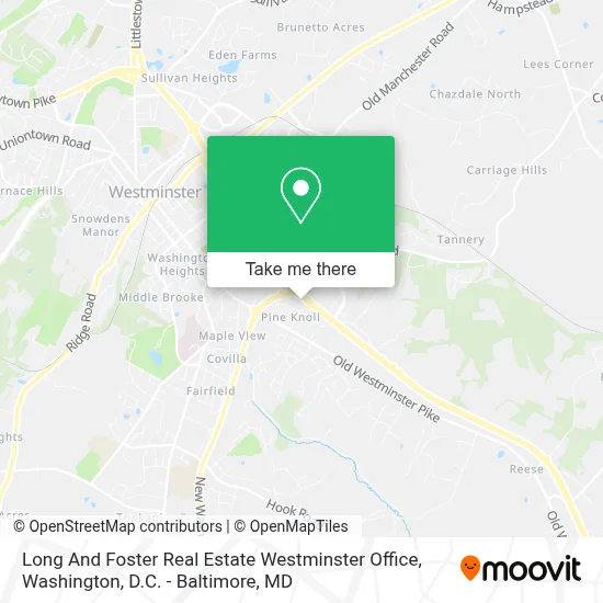 Long And Foster Real Estate Westminster Office map