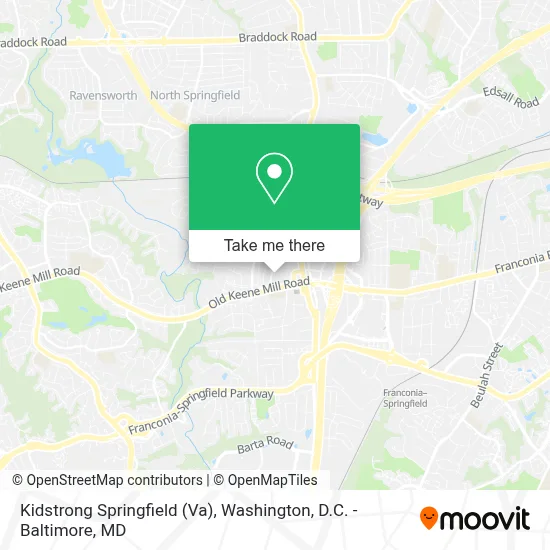 Kidstrong Springfield (Va) map
