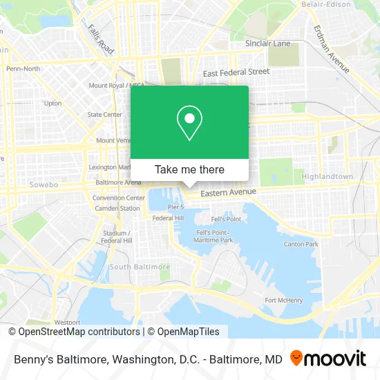 Benny's Baltimore map