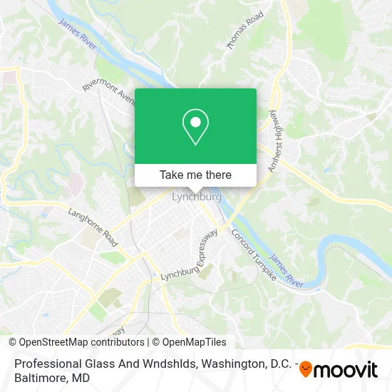 Professional Glass And Wndshlds map