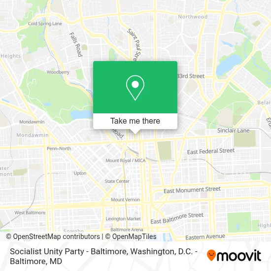 Socialist Unity Party - Baltimore map