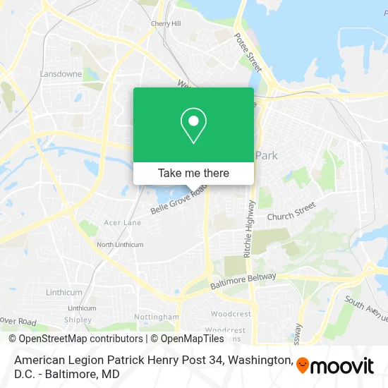 American Legion Patrick Henry Post 34 map