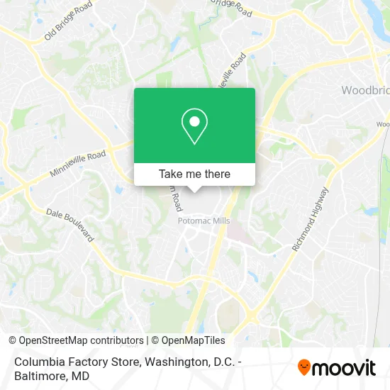 Columbia Factory Store map