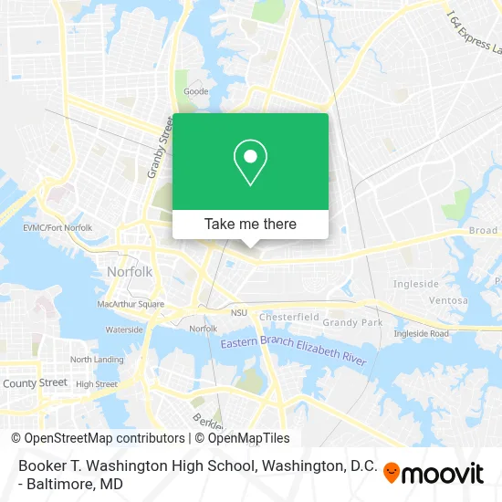 Booker T. Washington High School map