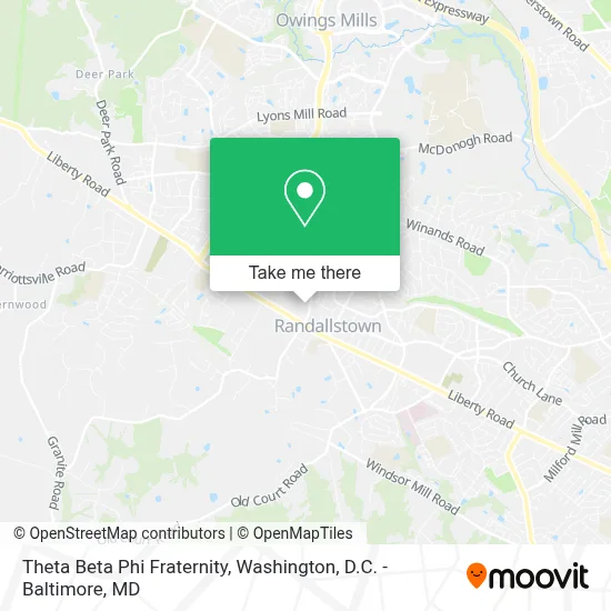 Theta Beta Phi Fraternity map