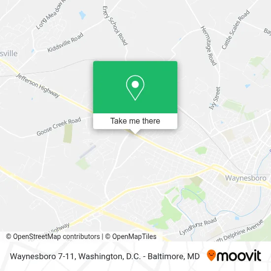 Waynesboro 7-11 map