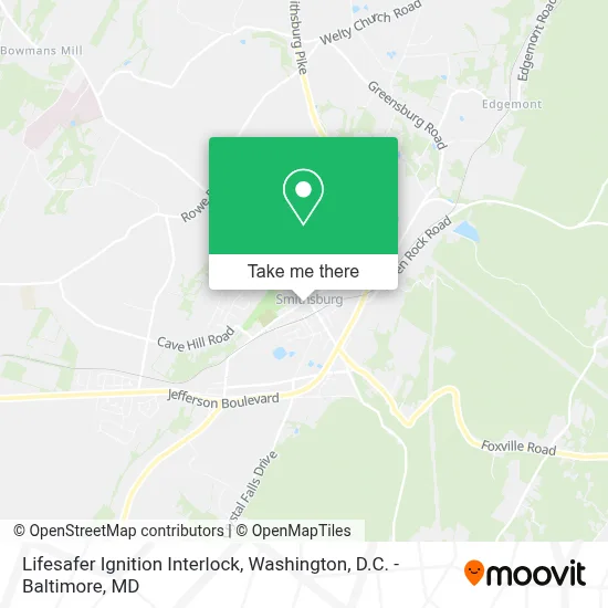 Lifesafer Ignition Interlock map