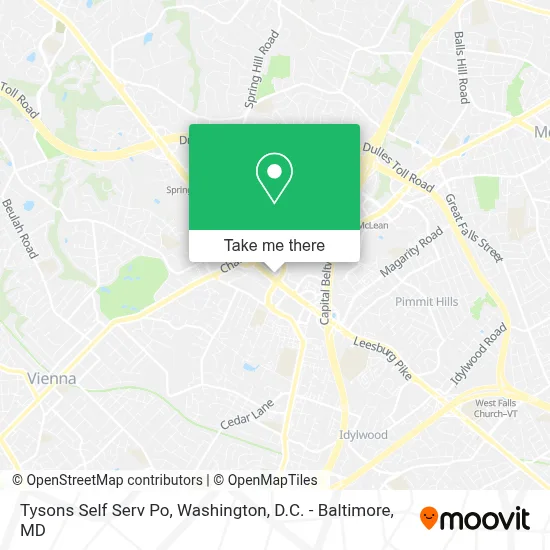 Tysons Self Serv Po map