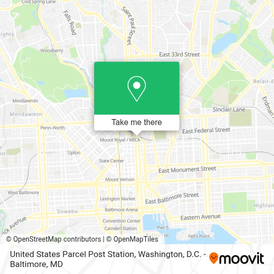 United States Parcel Post Station map