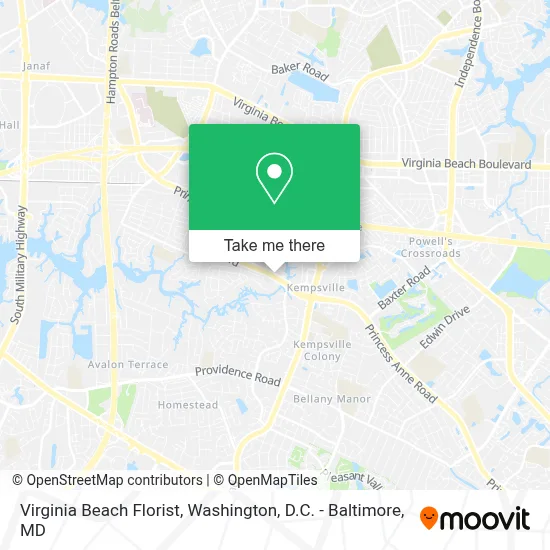 Virginia Beach Florist map