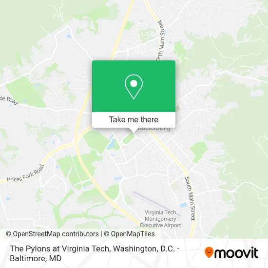 The Pylons at Virginia Tech map