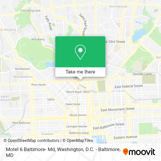 Motel 6 Baltimore- Md map