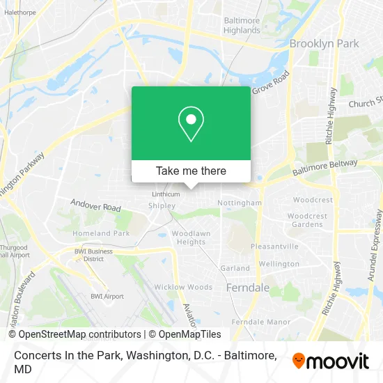 Concerts In the Park map