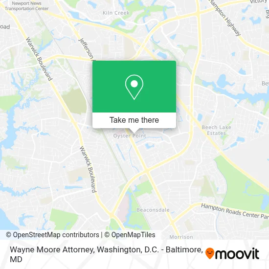Wayne Moore Attorney map