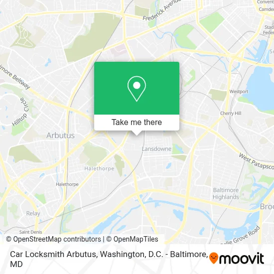 Car Locksmith Arbutus map