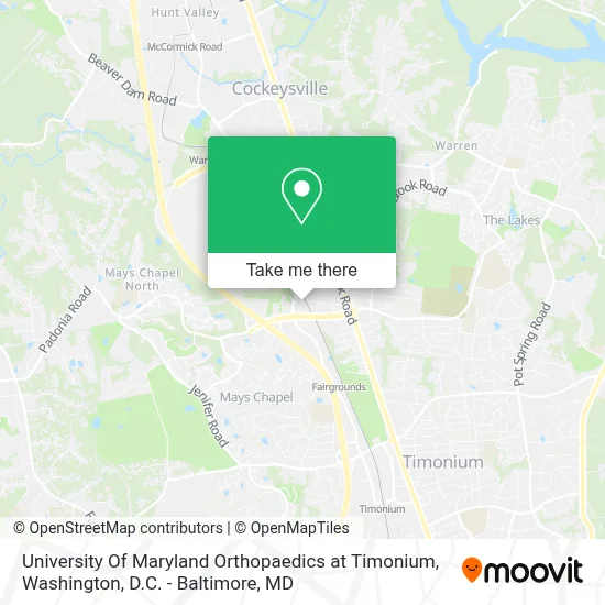 University Of Maryland Orthopaedics at Timonium map
