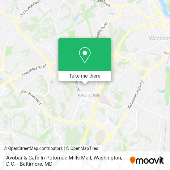 Avobar & Cafe In Potomac Mills Mall map