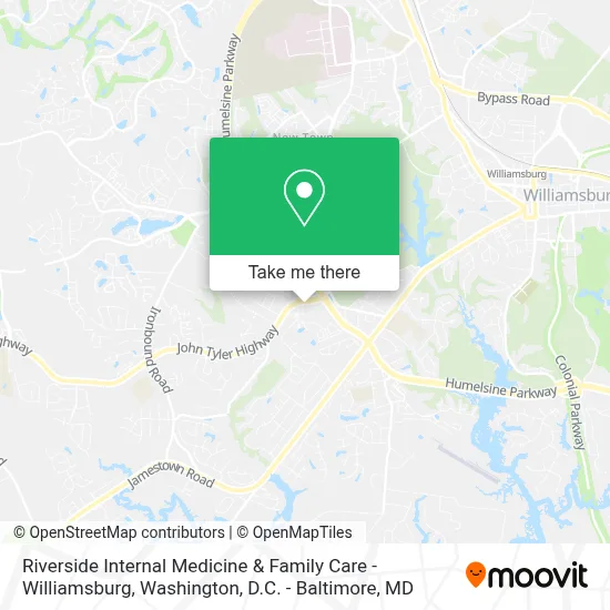 Riverside Internal Medicine & Family Care - Williamsburg map