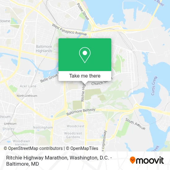 Ritchie Highway Marathon map