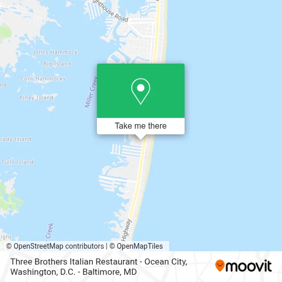 Three Brothers Italian Restaurant - Ocean City map