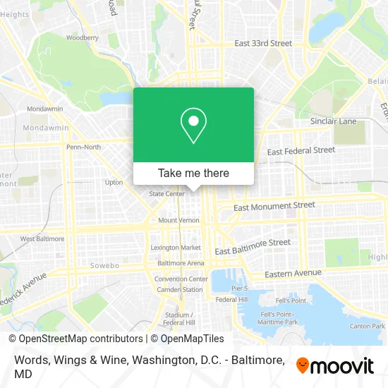 Words, Wings & Wine map