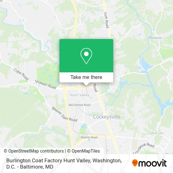 Burlington Coat Factory Hunt Valley map